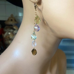 Handmade 14k Gold Fill Earrings – Madeira Citrine, Rose Quartz, Green & Lavender Amethyst, Lemon Quartz, Long Cascade, Gemstone Jewelry