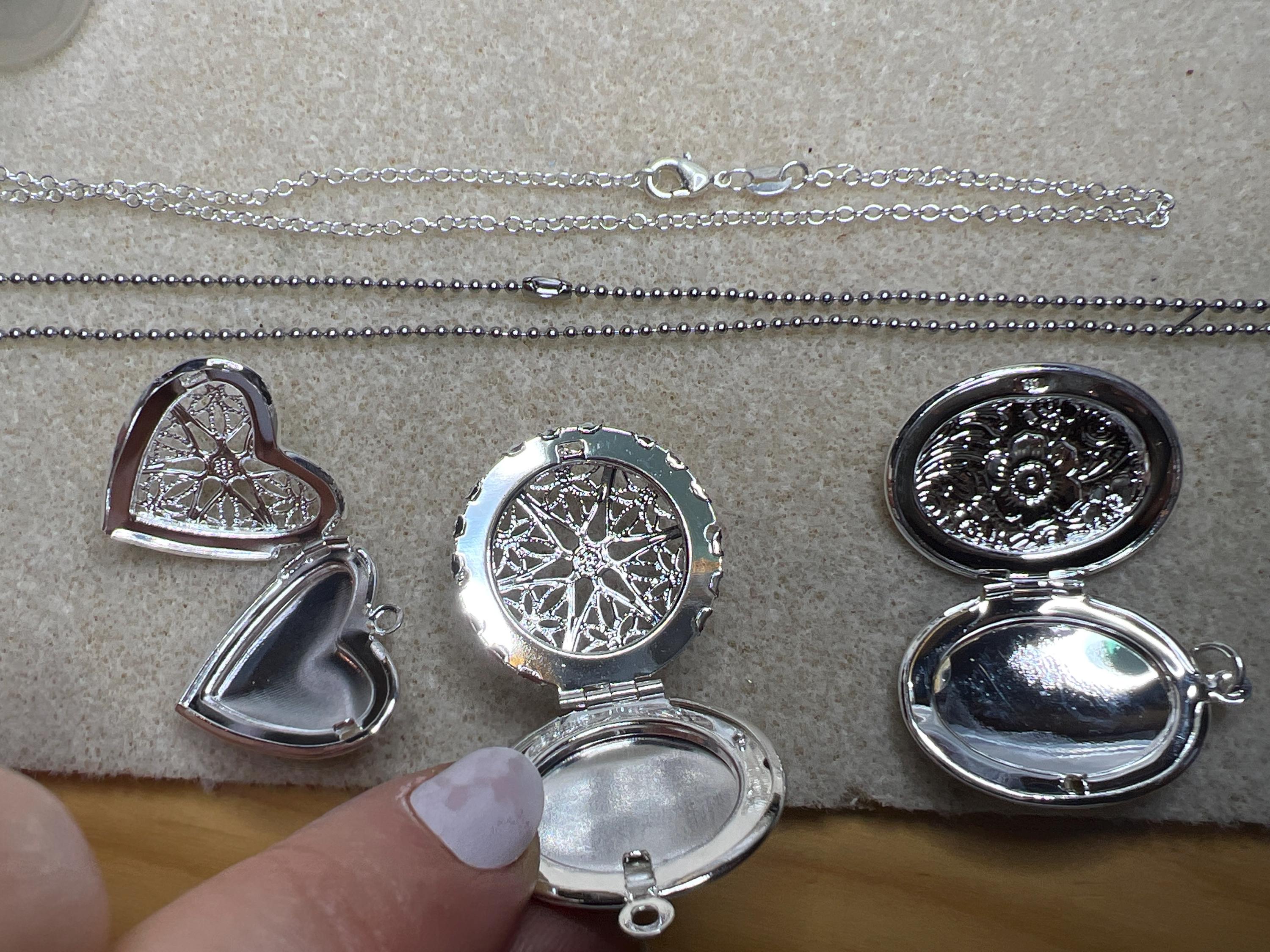 Collana con medaglione placcato in argento sterling fatta a mano: ciondolo con foto in filigrana vintage - Italia