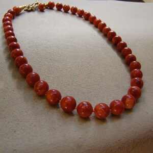 Natural Red Brown Corals Necklace, beaded gemstone jewelry, bamboo corals. Gift for her. image 3