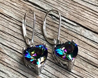 Orecchini Pendenti Classici Con Topazio Mistico Arcobaleno - Foto 9