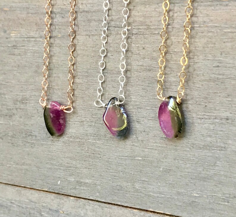 Hill Tribe Silver Watermelon Sky Tourmaline Necklace