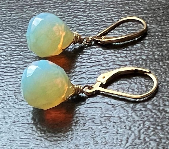 Stoned Filigree Drop Earrings - Moonlight Stoned Filigree Drop Earrings - Moonlight