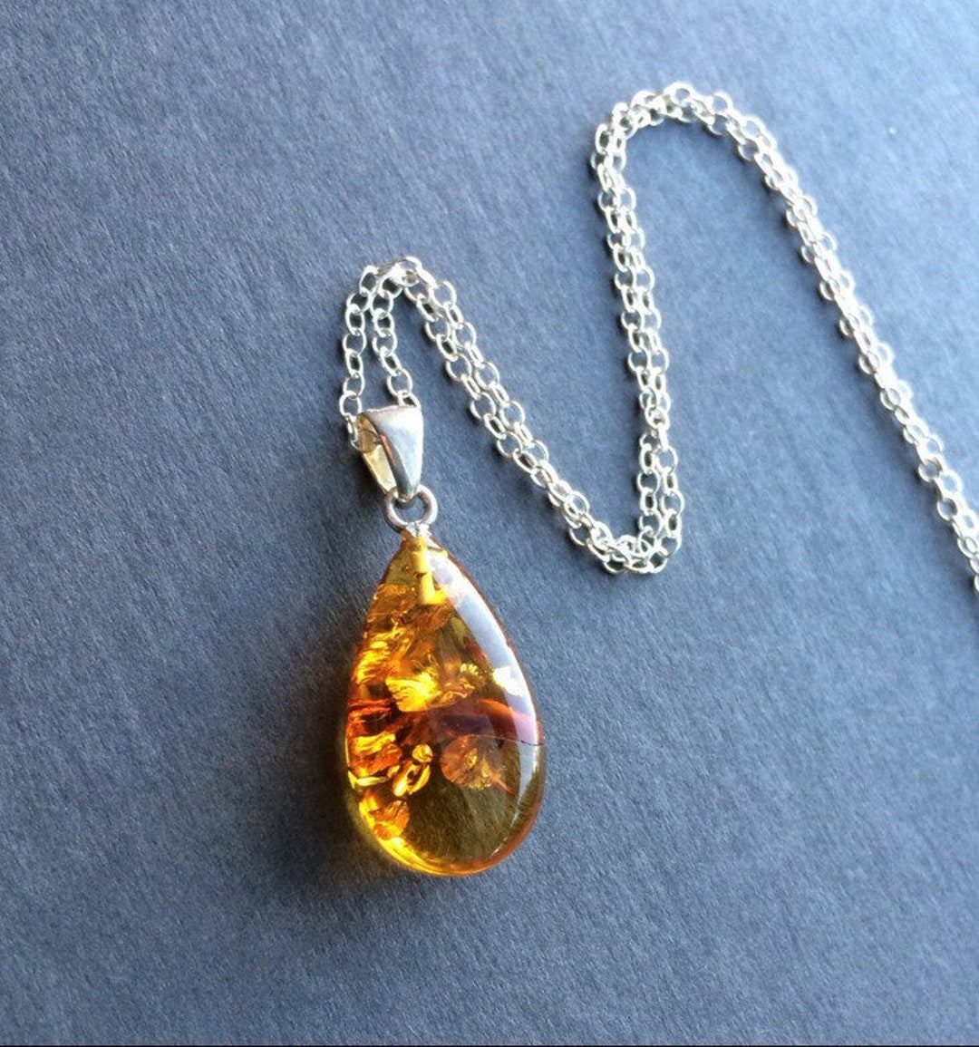 Awesome Vintage Baltic Amber Pendant / Necklace 14K Gold - Ruby Lane