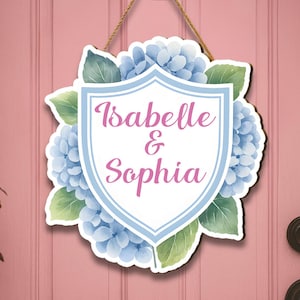 Hydrangea Dorm Door Hanger, Custom Name Dorm Sign, Custom Spring Summer Door Sign, The Roomies Dorm Decor, College Gift For Daughter TT