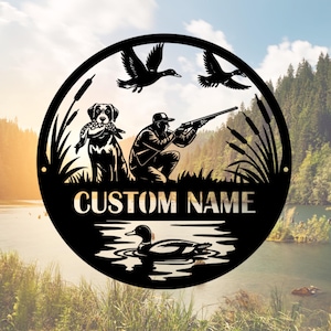 Personalized Duck Hunting Sign, Duck Décor with LED Light, Duck Metal Sign, Custom Entrance Metal Sign, Duck Hunter Gift, Cabin Sign TT