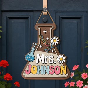 Personalized Teacher Name Door Sign, Teacher Gifts, Teacher Birthday Gift, Classroom Door Hanger, Classroom Welcome Sign, Back To School