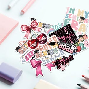 10 Pcs Senior 2026 Stickers, Senior 2026 Fun Pack, Class of 2026 Sticker for Students, 2k26 Senior Year Stickers,Gift for High School Senior
