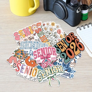 10 Pcs Senior 2026 Stickers, Senior 2026 Fun Pack, Class of 2026 Sticker for Students, 2k26 Senior Year Stickers,Gift for High School Senior