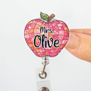 Teacher Apple Badge Reel, Personalized Teacher Badge Reel, Teacher Appreciation Badge Reel, Teacher Appreciation, Teacher Gifts