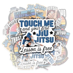 10pcs Jiu Jitsu Stickers, Jiu Jitsu Power, Jiu Jitsu Warrior Decal, Martial Arts Enthusiasts, Brazilian Jiu-Jitsu Stickers for Fighters Gear