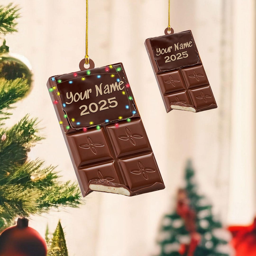 Custom Chocolate Bar Christmas Ornament, Chocolate Bar Ornament ...
