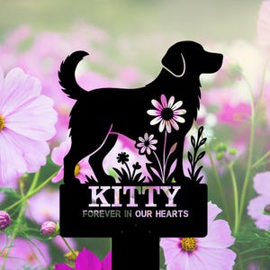 Personalized Dog Memorial Stake, Pet Design Garden Sign, Dog Grave Marker, Dog Garden Sign, Pet Loss Gift, Garden Decor, Metal Sign Stake TT