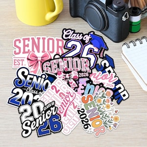 10 Pcs Senior 2026 Stickers, Senior 2026 Fun Pack, Class of 2026 Sticker for Students, 2k26 Senior Year Stickers,Gift for High School Senior