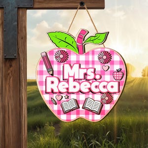 Personalized Teacher Name Door Sign, Teacher Gifts, Teacher Birthday Gift, Classroom Door Hanger, Classroom Welcome Sign, Back To School