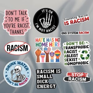 10pcs Anti Racist Stickers, Social Justice Stickers, Liberal Equality Sticker, Coexist Human Rights, Sticker, Progressive Stickers