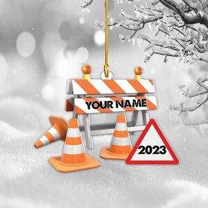 Personalized Construction Worker Christmas Ornament, Personalized Ornament Excavator Christmas Tree Ornament, Contractor Tools Rope Trucks