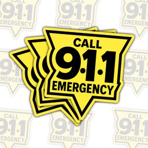 COMBO 10Pcs Call 911 Emergency Stickers, 911 Dispatcher Sticker, Fire, Police, Ambulance Dispatch, EMS Stickers, What&#39;s Your Emergency