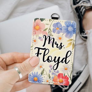 Personalized Teacher Back To School Gift, Custom Teacher Leather ID Card Holder, Custom Teacher Lanyard Accessories, Teacher School Supplies