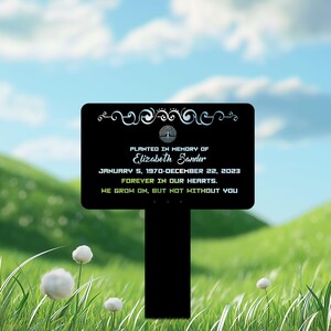 Memorial Tree Plaque with Stake, Personalized Sturdy Metal Garden Marker, Tree Sign, Remembrance Plaque-Multiple Colors, Tree Plaque Marker