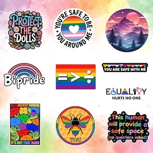10PCS Bisexual Stickers Pack - Subtle LGBTQ+ Sticker, LGBT Pride Sticker, Bisexual Flag Sticker, Bi Pride Sticker, LGBTQ+ Rights Sticker