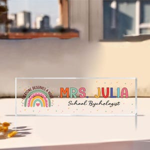 Teacher Gifts Personalized, Teacher Desk Name Plate, Custom Teacher Sign, Teacher Appreciation Gift, Groovy Teacher Name Sign, Teacher Gift