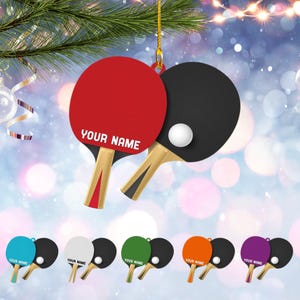 Custom Table Tennis Christmas Ornament, Ping Pong Paddles with Ball, Ping Pong Racket Gift For Men Women, Gift Table Tennis Player Gift TT