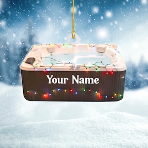 Personalized Jacuzzi Ornament,Hot Tub Sauna Ornament,Jacuzzi Spa Christmas Ornament,Hot Tub Sauna Ornament, Tub Swimming Pool Ornament Decor