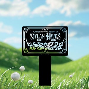 Memorial Tree Plaque with Stake, Personalized Sturdy Metal Garden Marker, Tree Sign, Remembrance Plaque-Multiple Colors, Tree Plaque Marker