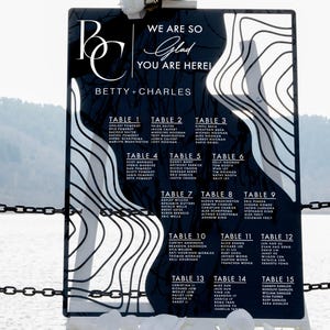 Acrylic Wedding Seating Chart Sign, Black Wedding Seating Chart, Wedding Dinner Entrance Sign for Guests, Wedding Decor, Table Seating Chart