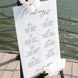 Wedding Acrylic Seating Chart Sign, Frosted Seating Chart, Wedding Entrance Signage, Wedding Dinner Decor, Guest Table Numbers Seating Chart