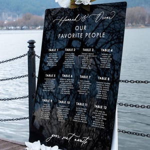 Seating Chart Wedding Sign, Black Acrylic Seating Chart Sign, Wedding Guest List Seating Chart, Table Numbers Seating Chart, Wedding Decor