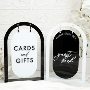 Enseigne pour cartes et cadeaux de mariage à suspendre, enseigne de mariage en acrylique bohème, s'il vous plaît signer livre d'or en 3D, décoration de table de réception de mariage moderne