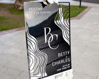 Acrylic Wedding Welcome Sign, Engagement Entrance Signage