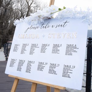 Wedding Acrylic Seating Chart Sign, Large Seating Chart Wedding Sign, Wedding Table Plan Chart Sign, Wedding Entrance Guest List Signage