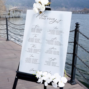 Frosted Wedding Seating Chart, Acrylic Seating Chart Sign, Wedding Entrance Signage, Guest List Table Chart, Table Plan Seating Chart Sign