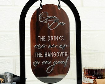 Custom Acrylic Wedding Bar Sign, Signature Cocktails Menu