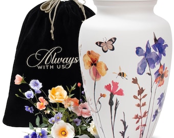 Handcrafted Wildflower Cremation Urn | Adult Ashes Urn