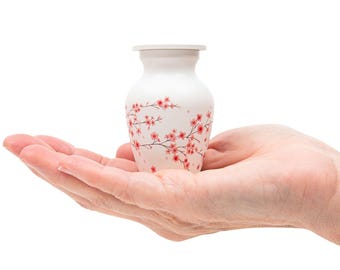 Handcrafted Cherry Blossom Urn for Human Ashes | Cremation Urn for Women | Handcrafted Small Urn
