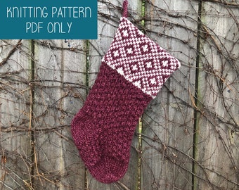 Camille Christmas Stocking Knitting Pattern - PDF Instant Download