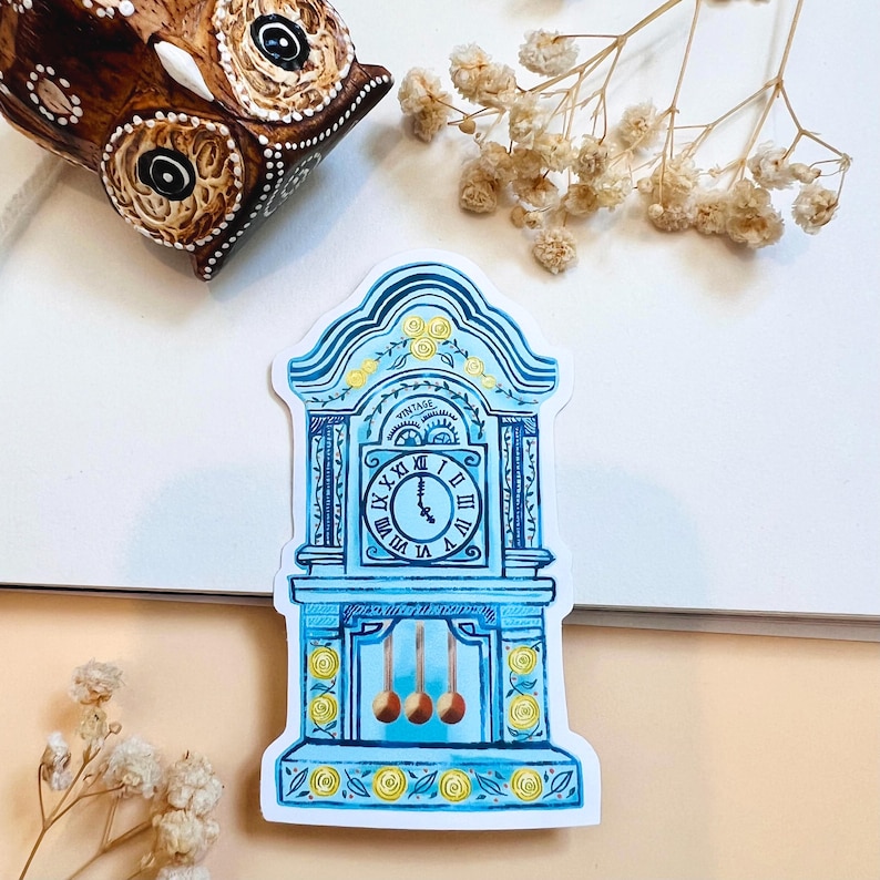 Vintage Grandfather Clock Vinyl Sticker: Waterproof Die Cut Design - Etsy