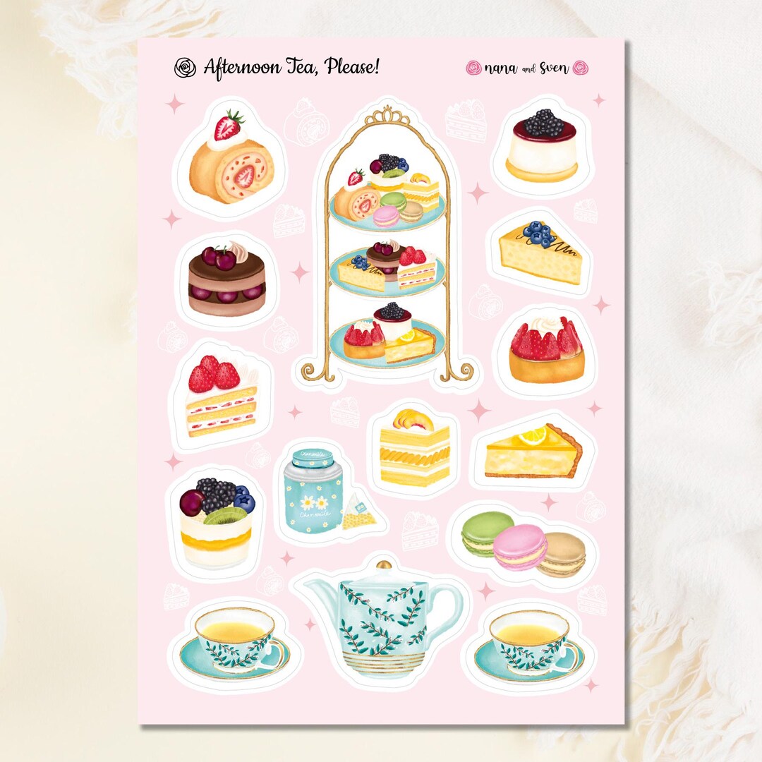 Afternoon Tea Sticker Sheet, Planner Stickers for Journaling ...