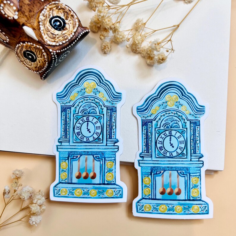 Vintage Grandfather Clock Vinyl Sticker: Waterproof Die Cut Design - Etsy