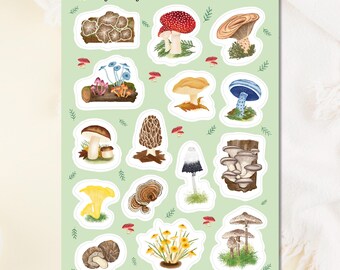 Fungi Sticker Sheet: Whimsical Mushroom Planner Stickers
