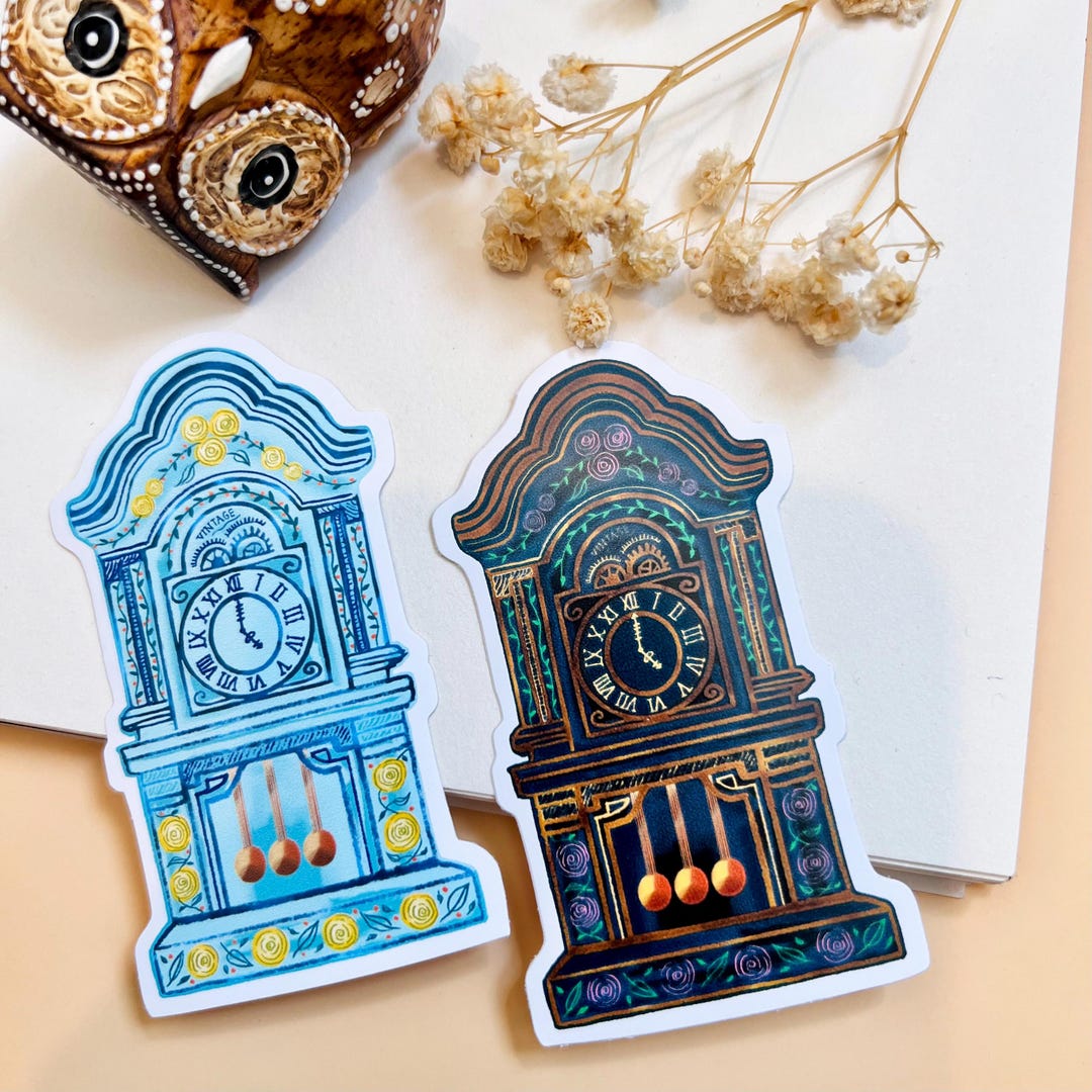 G Reddy Sticker Clock Vintage Grandfather Clock Vinyl Sticker: Waterproof Die Cut Design - Etsy