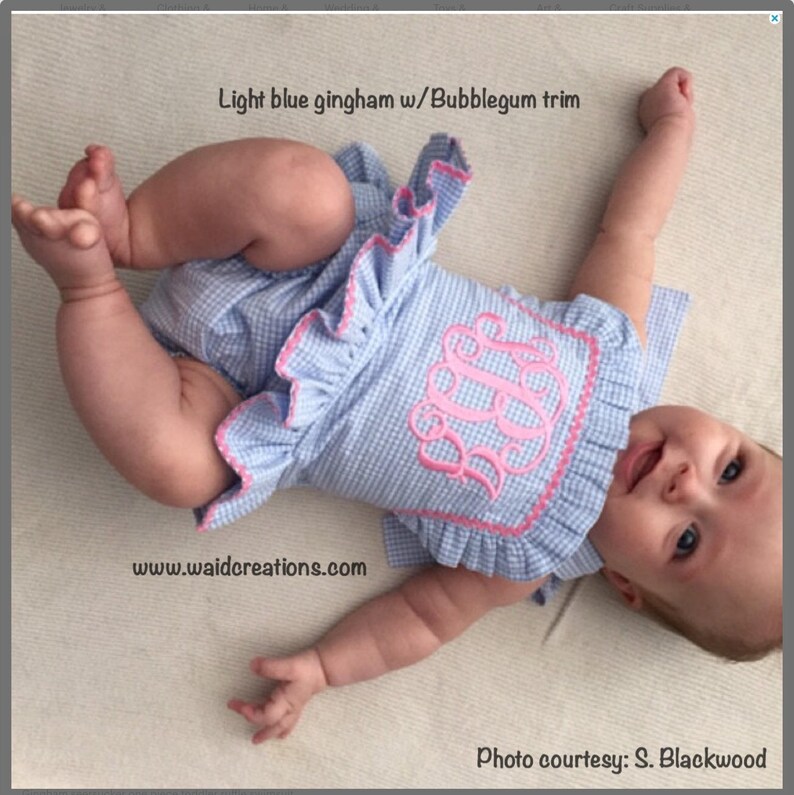 Monogram Baby Toddler Girl Swimsuit Bathing Suit With Snaps in Etsy