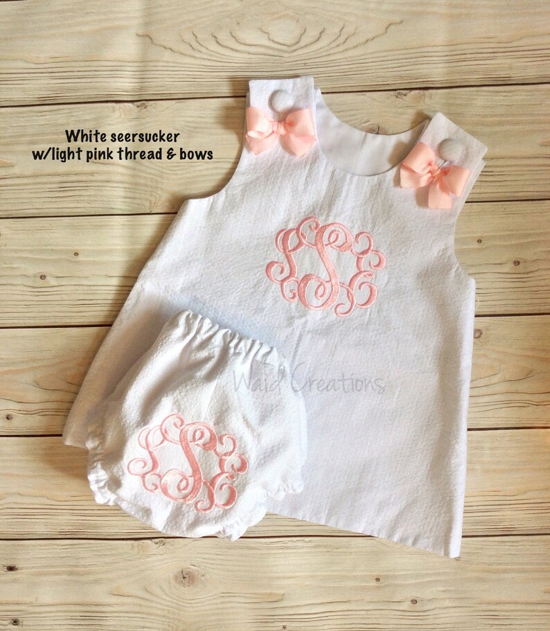 Baby Girl Monogram Dress and Bloomers Easter Dress Infant Etsy