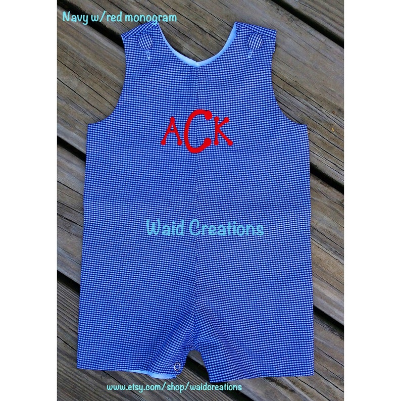 Baby boy romper toddler romper monogram romper Jon Jon Etsy