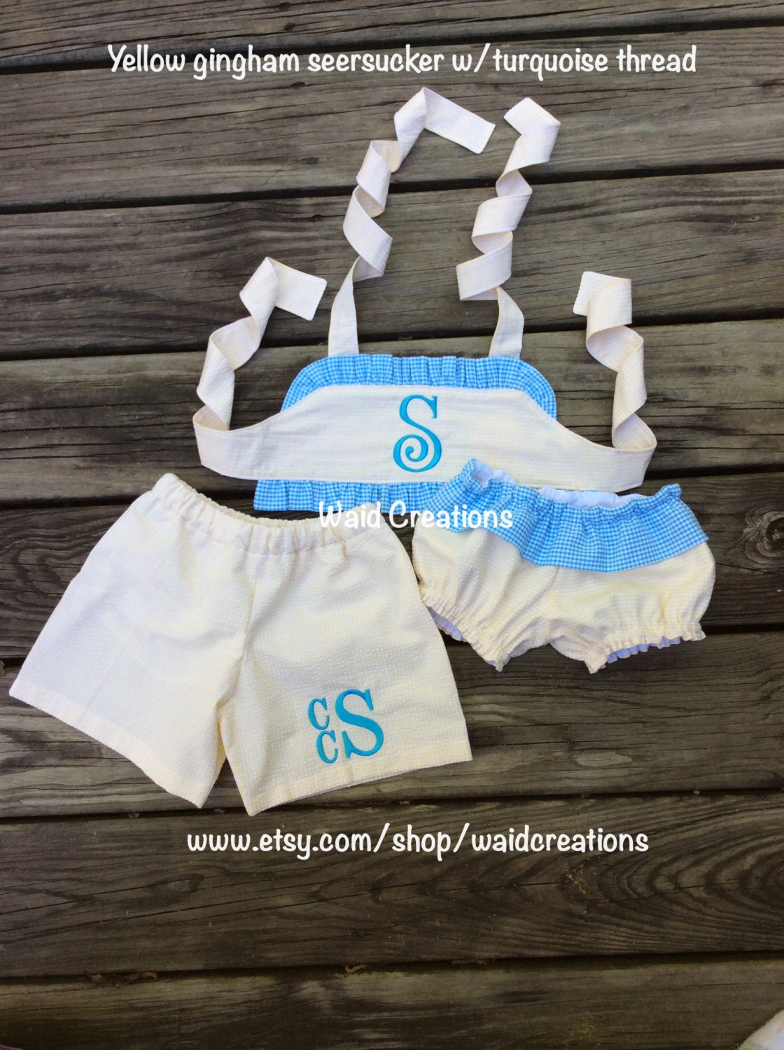 Baby Bikini 2 piece Monogram swimsuit handmade for baby | Etsy