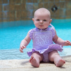 Infant Baby Girl Monogram Swimsuit Bathing Suit Toddler - Etsy