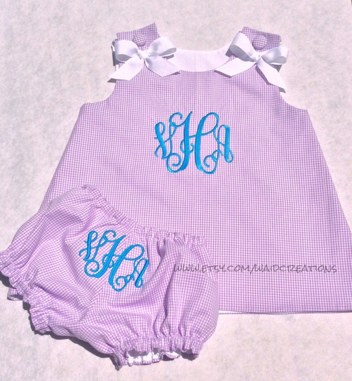 Infant Monogrammed Dress and Bloomers Navy Dress Baby Etsy